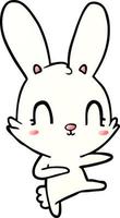cute cartoon rabbit dancing vector