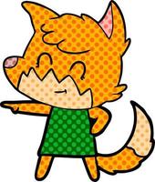 cartoon friendly fox vector