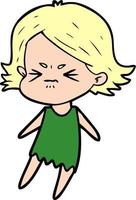 cartoon angry woman vector