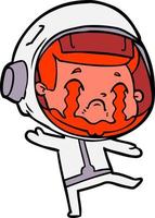 cartoon crying astronaut vector