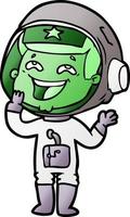 cartoon laughing astronaut vector