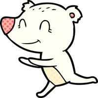 running polar bear cartoon vector