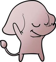cartoon smiling elephant vector