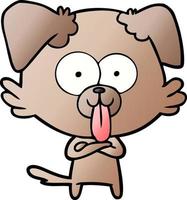 cartoon dog with tongue sticking out vector