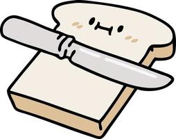 cartoon of a happy piece of toast vector