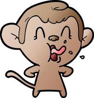 crazy cartoon monkey vector