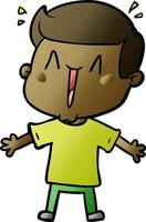 cartoon excited man vector