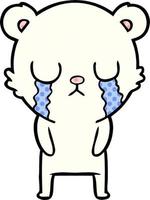 crying polar bear cartoon vector