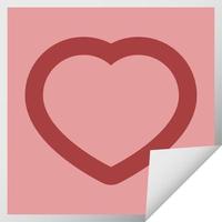 heart symbol graphic vector illustration square sticker