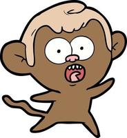 cartoon shocked monkey vector