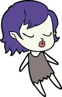 cute cartoon vampire girl vector