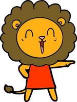 laughing lion cartoon vector