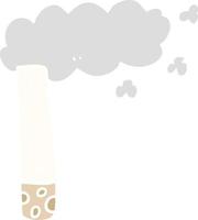 flat color illustration cartoon cigarette vector