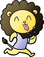 happy cartoon lion vector