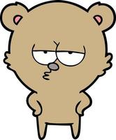 bored bear cartoon vector