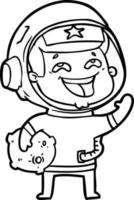 cartoon laughing astronaut vector