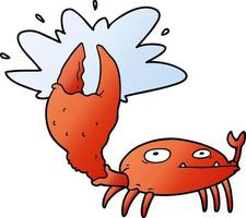 cartoon crab with big claw vector