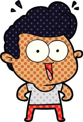 cartoon excited man