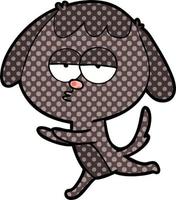 cartoon bored dog running vector