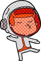 cartoon confident astronaut vector