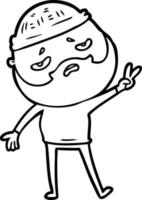 cartoon worried man with beard vector