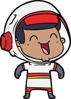 happy cartoon astronaut vector