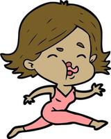 cartoon girl pulling face vector