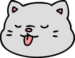 cartoon of a cat sticking out tongue vector