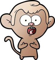 cartoon shocked monkey vector