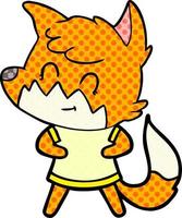 cartoon happy fox vector