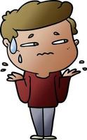 cartoon confused man vector
