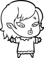 cute cartoon vampire girl vector