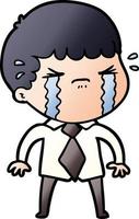 cartoon man crying vector