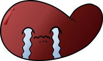 cartoon gall bladder crying vector