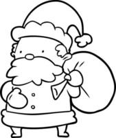 line drawing of a santa claus vector