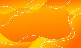 Wave orange gradient background with white line vector