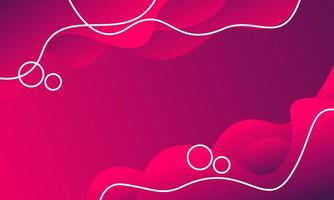 Wave pink gradient background with white line vector