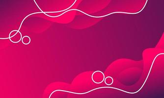 Wave pink gradient background with white line vector