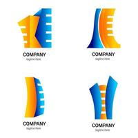 Building gradient logo Free vector