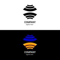 Connection logo abstract gradient logo vector