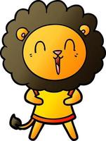 laughing lion cartoon vector