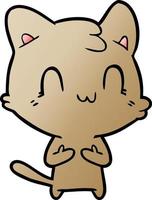 cartoon happy cat vector