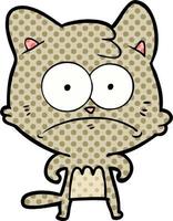 cartoon nervous cat vector