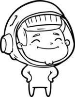 astronauta de dibujos animados feliz vector