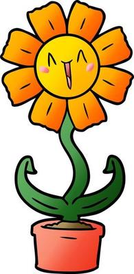 happy cartoon flower