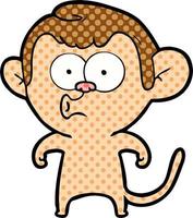 cartoon hooting monkey vector