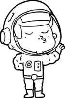 cartoon confident astronaut vector