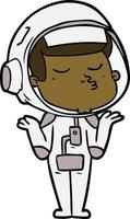 cartoon confident astronaut vector