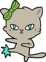 lindo gato de dibujos animados vector