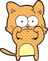 cartoon nervous cat vector